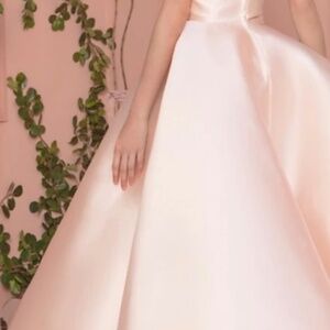 Aline evening blush colored dress